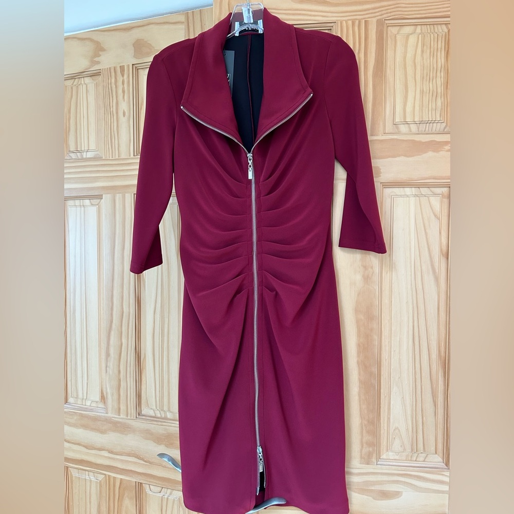 Joseph Ribkoff 3/4 sleeve zip up dress, size 6, NWT